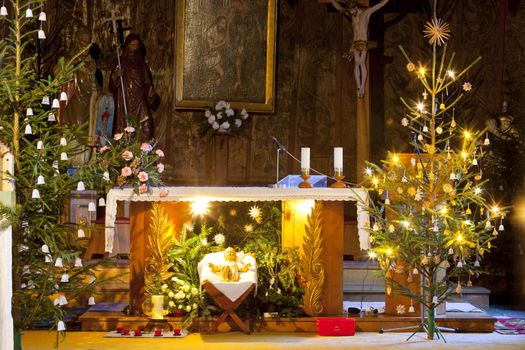 interior of church, Slavonov, Czech Republic