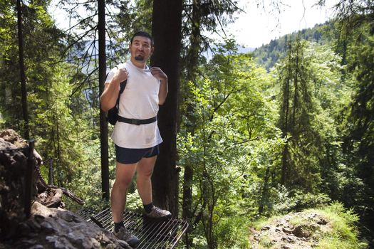 Slovak Paradise National Park - man hiking in mountain