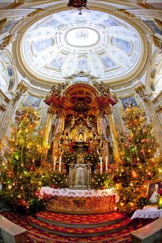 interior of pilgrimage church, Wambierzyce, Poland