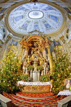 interior of pilgrimage church, Wambierzyce, Poland