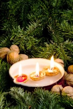 Christmas still life with candles