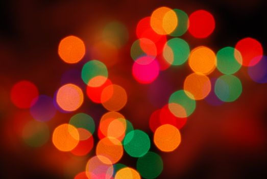 glowing Christmas lights (blur abstract color background)