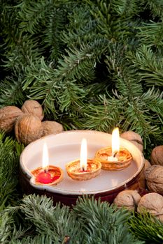 Christmas still life with candles