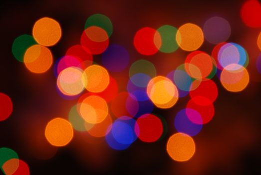 glowing Christmas lights (blur abstract color background)