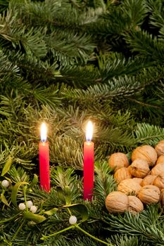 Christmas still life with candles
