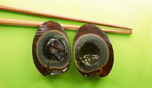 Traditional asian cuisine - Thousand year old eggs. It�s something awful for European person. 
