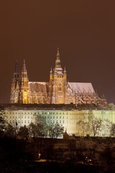 Prague Castle at night, Czech Republic