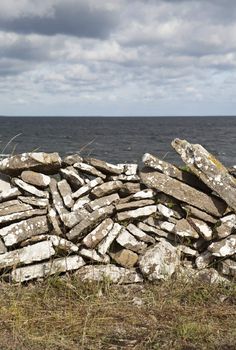 Stone wall by the ocean