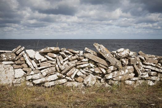 Stone wall by the ocean