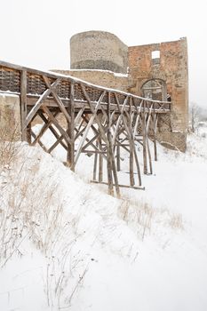 Krakovec Castle in winter, Czech Republic