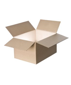 Open cardboard box with light in it