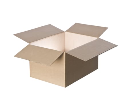 Open cardboard box with light in it