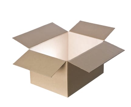 Open cardboard box with light in it