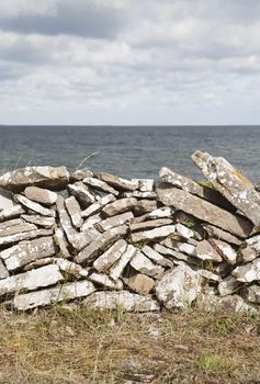 Stone wall by the ocean