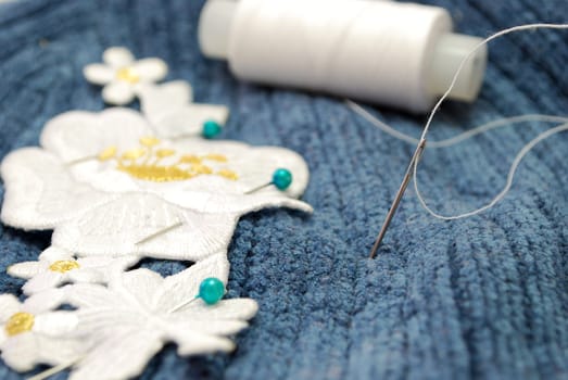 Handkerchief Sewing with Threads and Needle