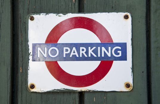 Worn No parking sign from London