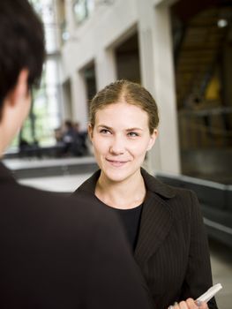 Two women in a conversation