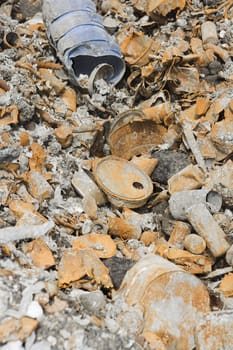Rusty metal garbage