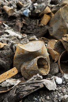 Rusty metal garbage