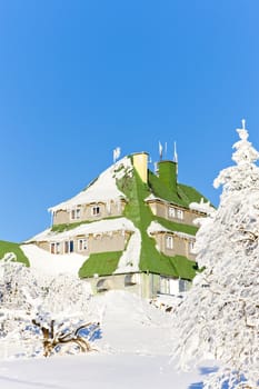 Masarykova Cottage, Orlicke Mountains in winter, Czech Republic