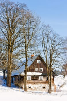 cottage in winter, Udolicko,Czech Republic