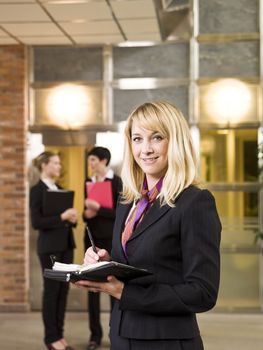 Businesswoman organizing her calendar