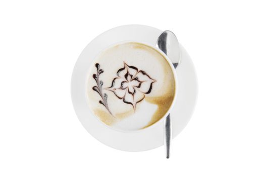 Cup of Cappucino isolated on white.