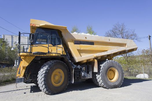 Huge dump truck at the limestone plant.