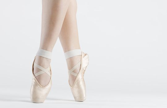 detail of ballet dancer''s feet