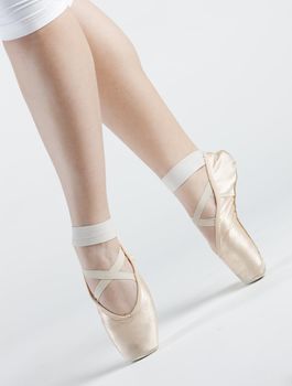detail of ballet dancer''s feet