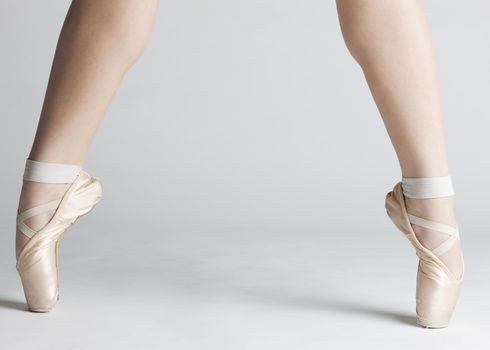detail of ballet dancer''s feet