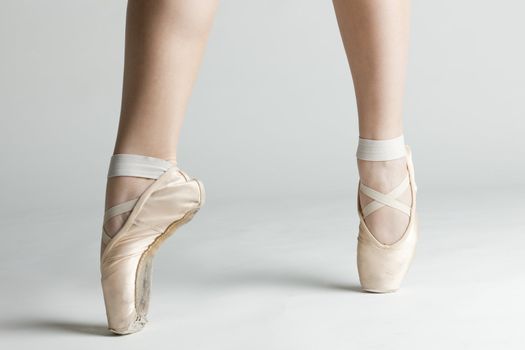 detail of ballet dancer''s feet