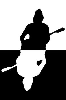 Guitarist playing live with an acoustic guitar.