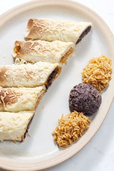 burritos with beans and rice