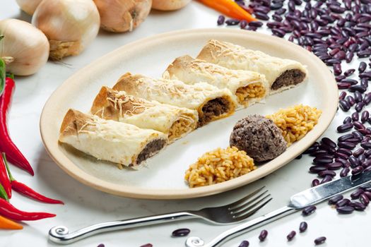 burritos with beans and rice