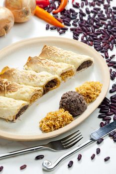 burritos with beans and rice