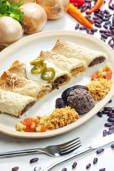 burritos with beans and rice