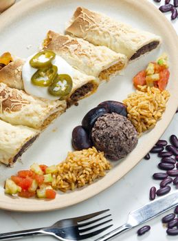 burritos with beans and rice