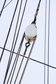 A detail of an old sailing ship "Estrella".