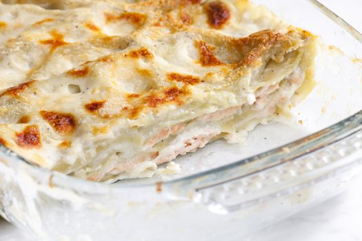spinach lasagne with salmon