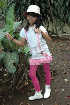 little asian girl with nice smile expression