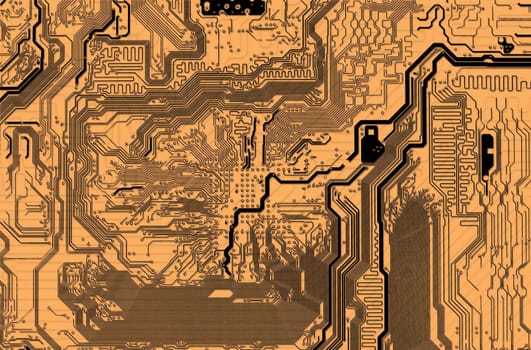 Abstract industrial texture of a electronic plate with paths