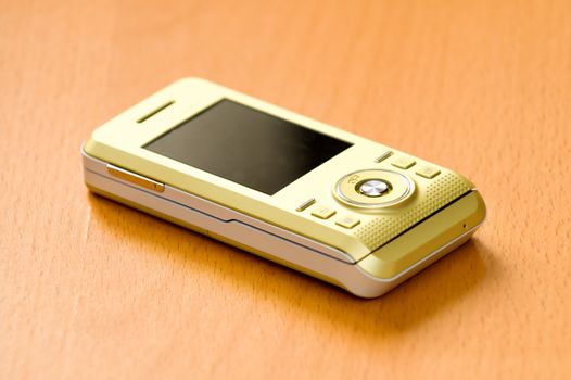 The close up of golden mobile phone