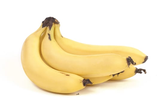 Bunch of bananas on a white backdrop