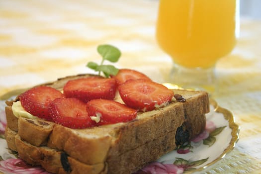 Toast and juice - breakfast