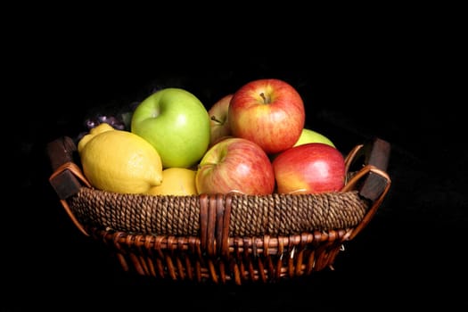 Fresh picked fruits in a basket