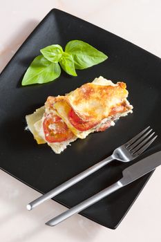 lasagne with minced turkey meat and tomatoes