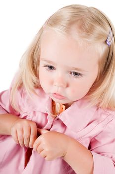 Shot of little girl in studio isolated on white