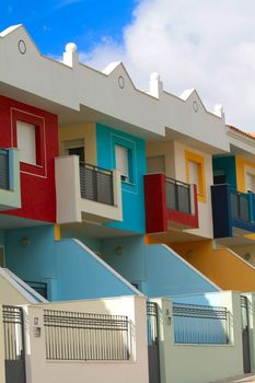 Colored houses, every apartment had its own color