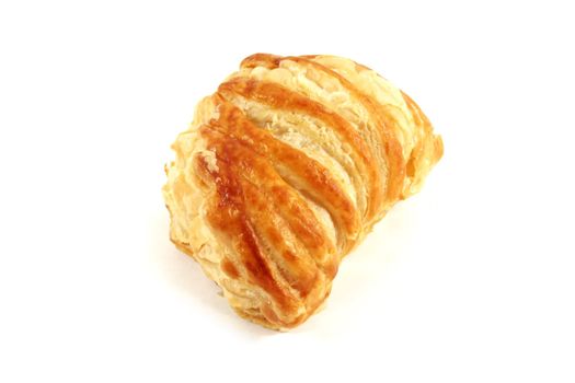 Raspberry and Strawberry Puff Pastry Danish Isolated on a White Background